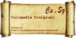 Csizmadia Szergiusz névjegykártya